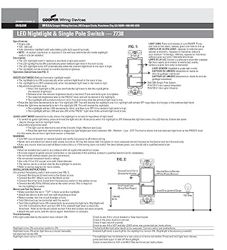 Cooper Wiring 7738LA-BOX Night Light/Switch, 120 VAC, 1 W